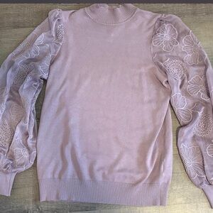 Absolutely Famous Lilac Ribbed Mock Neck Sweater